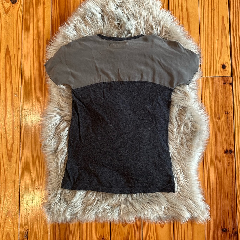 Hi-Line Gray Two-Tone Tee - Picture 6 of 7